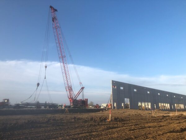 Walls going up for an industrial warehouse - Cawley Commercial Real Estate