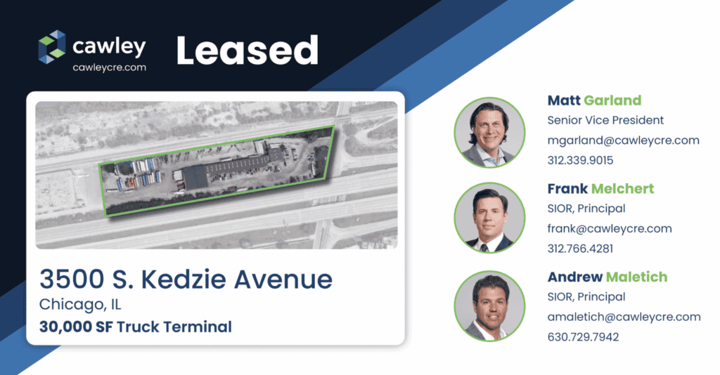 Leased industrial property at 3500 S. Kedzie Avenue in Chicago.